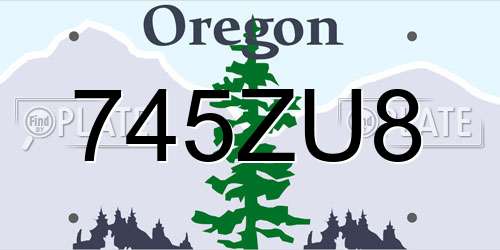 745ZU8 Oregon License Plate