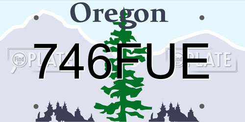 746FUE Oregon License Plate