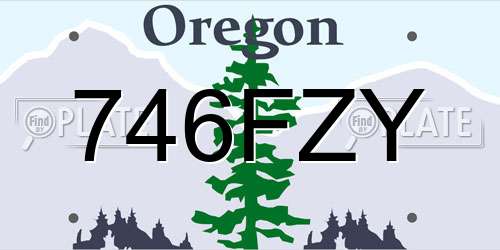 746FZY Oregon License Plate