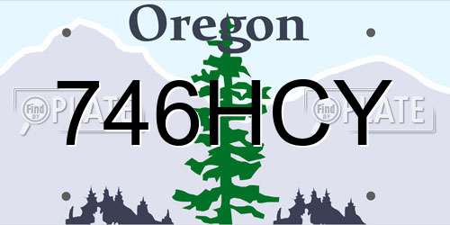 746HCY Oregon License Plate