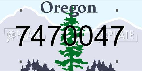 7470047 Oregon License Plate