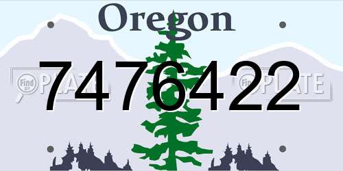 7476422 Oregon License Plate