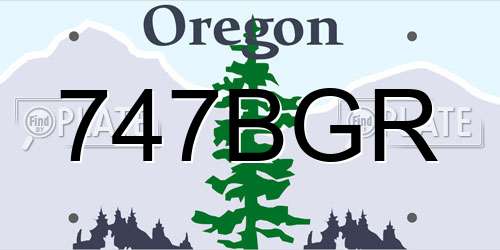 747BGR Oregon License Plate