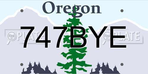 747BYE Oregon License Plate