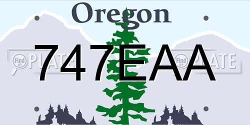 747EAA Oregon License Plate