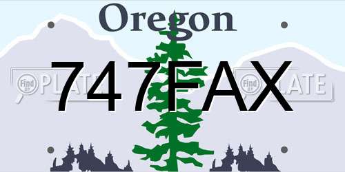 747FAX Oregon License Plate