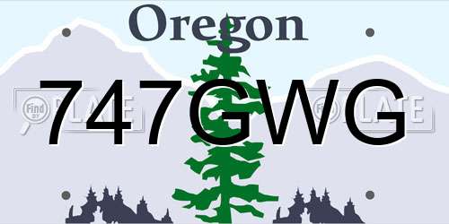 747GWG Oregon License Plate