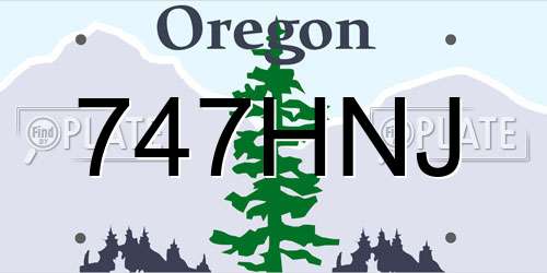 747HNJ Oregon License Plate