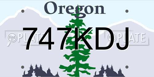 747KDJ Oregon License Plate