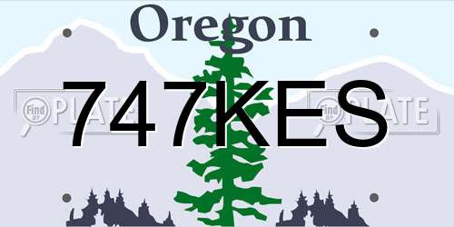 747KES Oregon License Plate