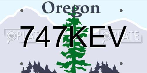 747KEV Oregon License Plate