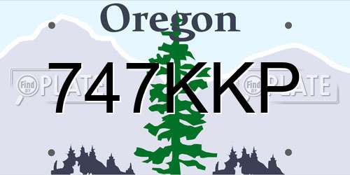 747KKP Oregon License Plate