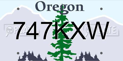 747KXW Oregon License Plate