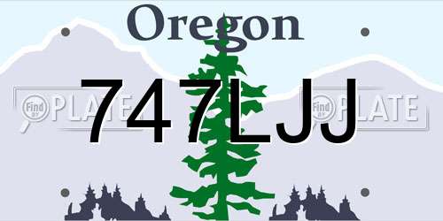 747LJJ Oregon License Plate