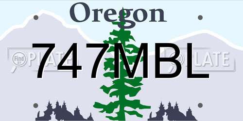 747MBL Oregon License Plate