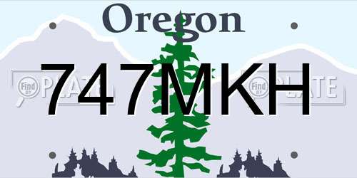 747MKH Oregon License Plate
