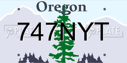 747NYT Oregon License Plate