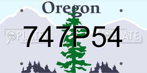 747P54 Oregon License Plate