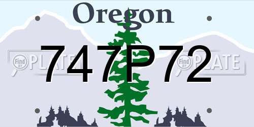 747P72 Oregon License Plate