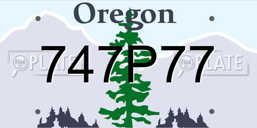 747P77 Oregon License Plate