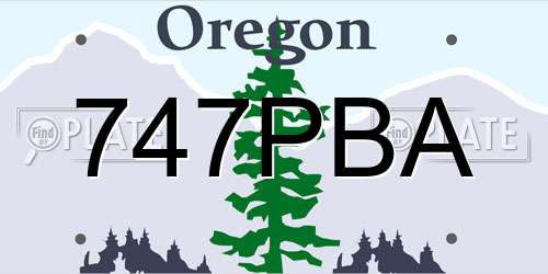 747PBA Oregon License Plate