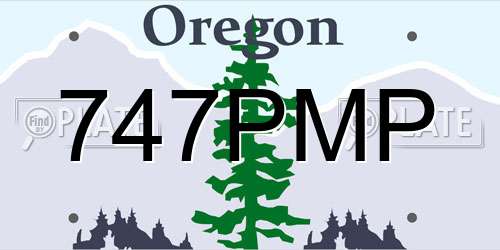 747PMP Oregon License Plate