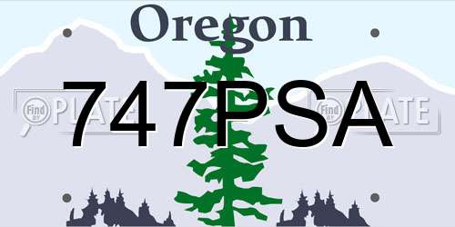 747PSA Oregon License Plate