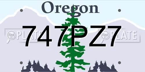 747PZ7 Oregon License Plate