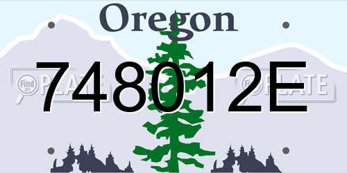 748012E Oregon License Plate