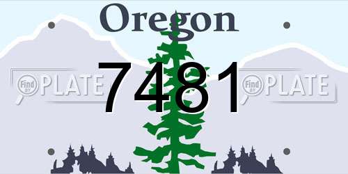 7481 Oregon License Plate
