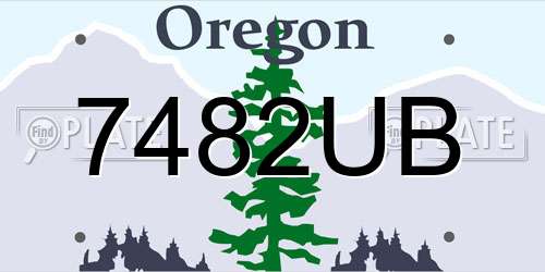 7482UB Oregon License Plate