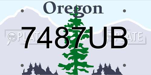 7487UB Oregon License Plate