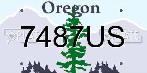 7487US Oregon License Plate