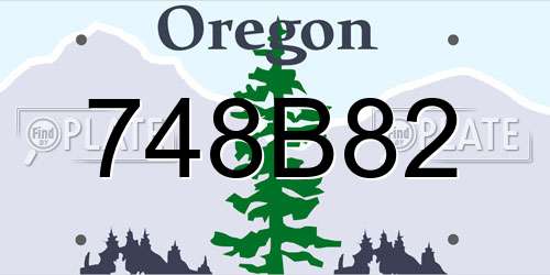 748B82 Oregon License Plate