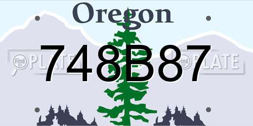748B87 Oregon License Plate