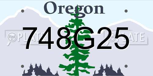 748G25 Oregon License Plate