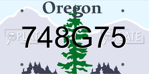 748G75 Oregon License Plate