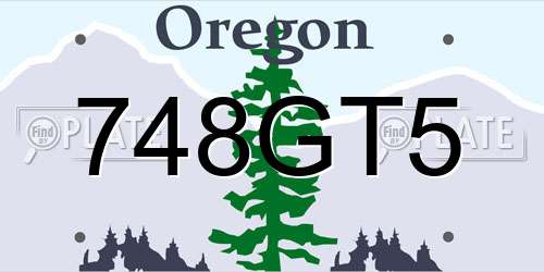 748GT5 Oregon License Plate