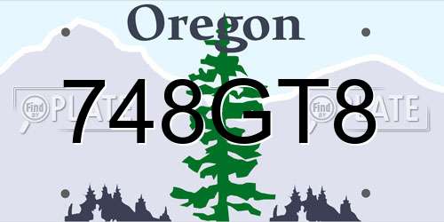 748GT8 Oregon License Plate