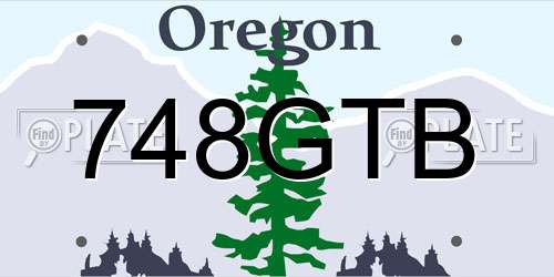 748GTB Oregon License Plate