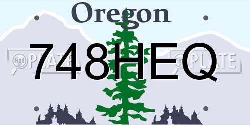 748HEQ Oregon License Plate