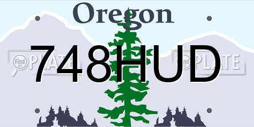 748HUD Oregon License Plate