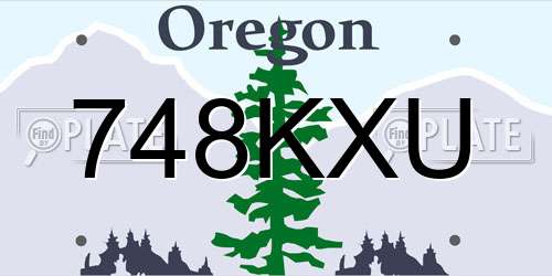 748KXU Oregon License Plate