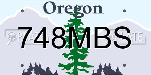 748MBS Oregon License Plate