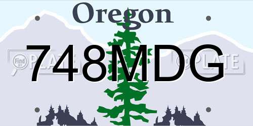 748MDG Oregon License Plate