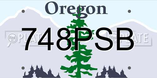 748PSB Oregon License Plate