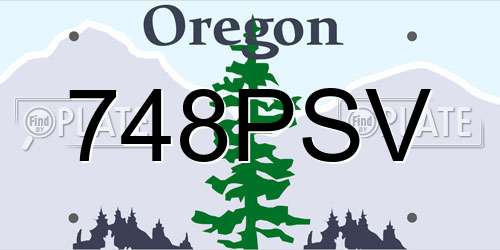 748PSV Oregon License Plate