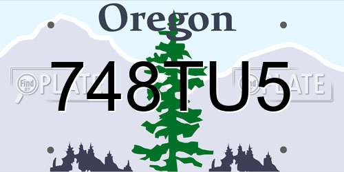 748TU5 Oregon License Plate