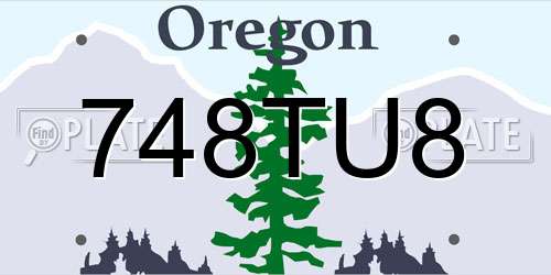 748TU8 Oregon License Plate