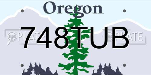 748TUB Oregon License Plate